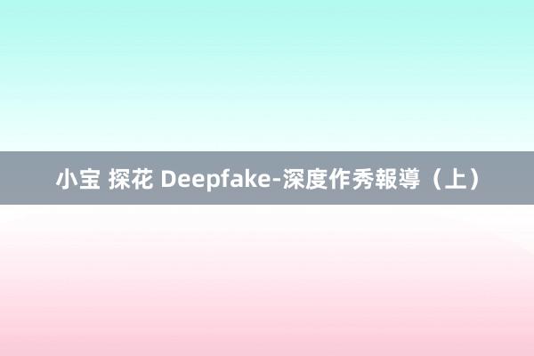 小宝 探花 Deepfake-深度作秀報導（上）