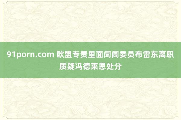 91porn.com 欧盟专责里面阛阓委员布雷东离职　质疑冯德莱恩处分