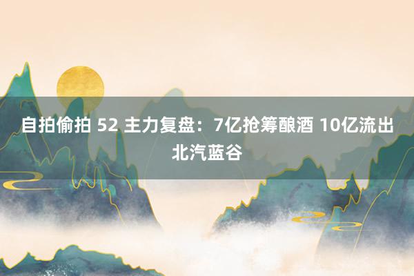 自拍偷拍 52 主力复盘：7亿抢筹酿酒 10亿流出北汽蓝谷