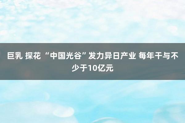 巨乳 探花 “中国光谷”发力异日产业 每年干与不少于10亿元
