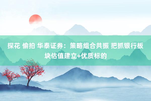 探花 偷拍 华泰证券：策略组合共振 把抓银行板块估值建立+优质标的