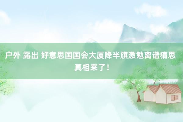 户外 露出 好意思国国会大厦降半旗激勉离谱猜思 真相来了！