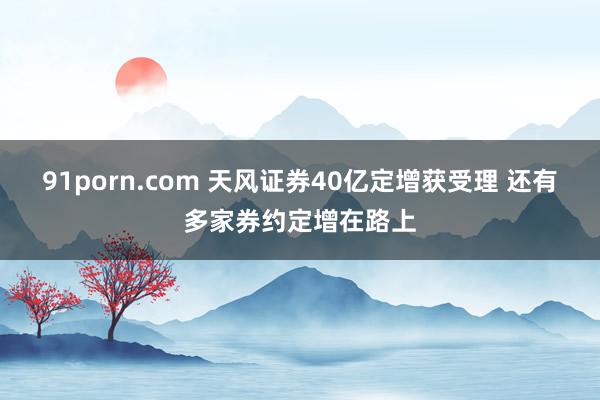 91porn.com 天风证券40亿定增获受理 还有多家券约定增在路上